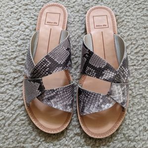 Dolce Vita Snake Print Slide Sandals Size 9M